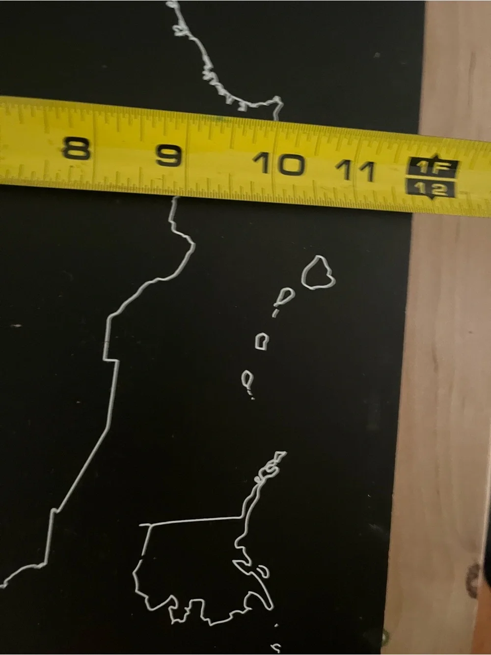 Black USA Outline Wall Art Chalkboard Sign *No chalk included* New